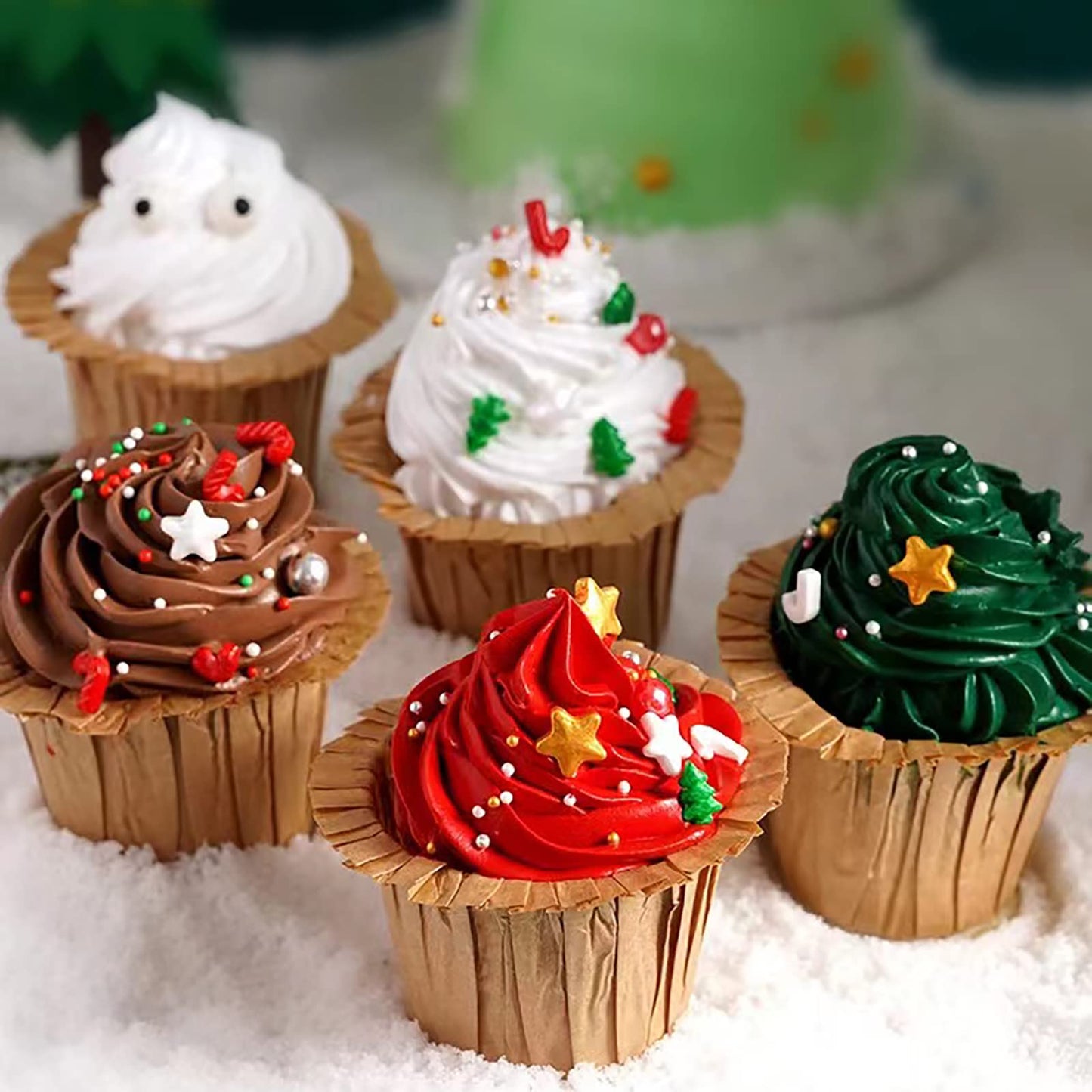 LEBERY Christmas Sprinkles Red Green Gold Sprinkles Holiday Sprinkle Mix Christmas Tree Sprinkle Star Cake Decoration Christma J
