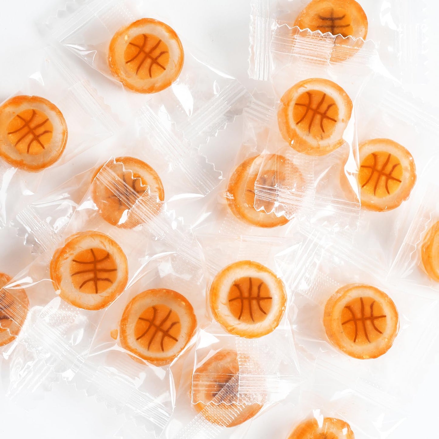Basketball Candy - Hard Candy 8 Oz Resealable Bag Of Individually Wrapped Small Candy (Approx. 58 Pcs) Hard Candies - Great For