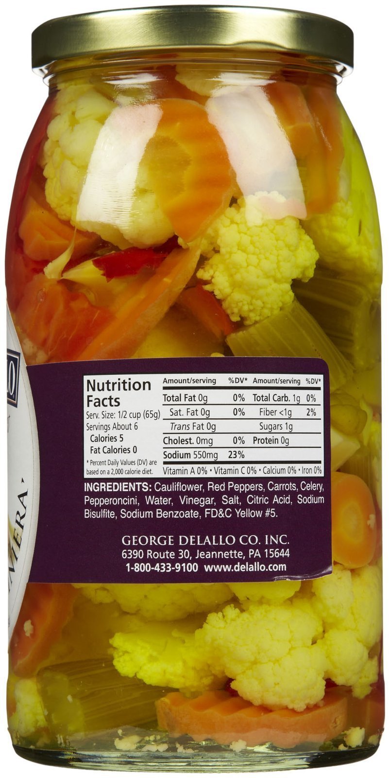 DeLallo Giardinera Mild, 25.5 oz