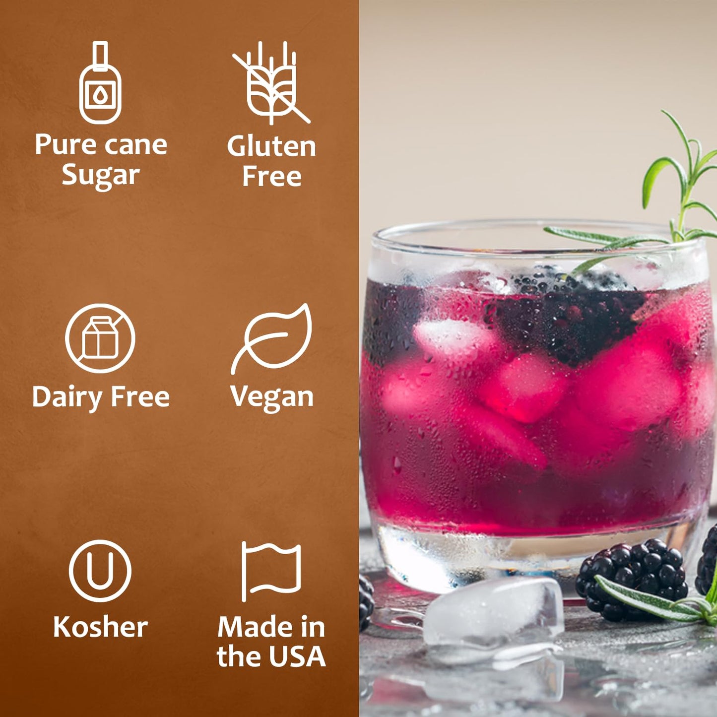 Syruvia Blackberry Syrup - Blackberry Syrup Flavor, 25.4 Fl Oz - Perfect For Cocktails, Ice Tea, Desserts, Italian Sodas, Ice An