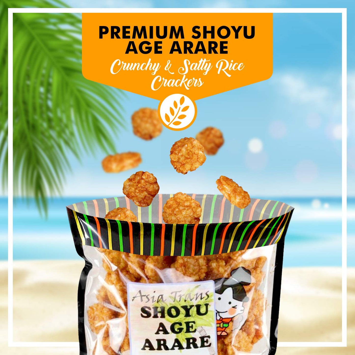 Asia Trans & Co. Shoyu Age Fried Arare Rice  ers - Sweet & Salty Snack, 6 Ounce Pack