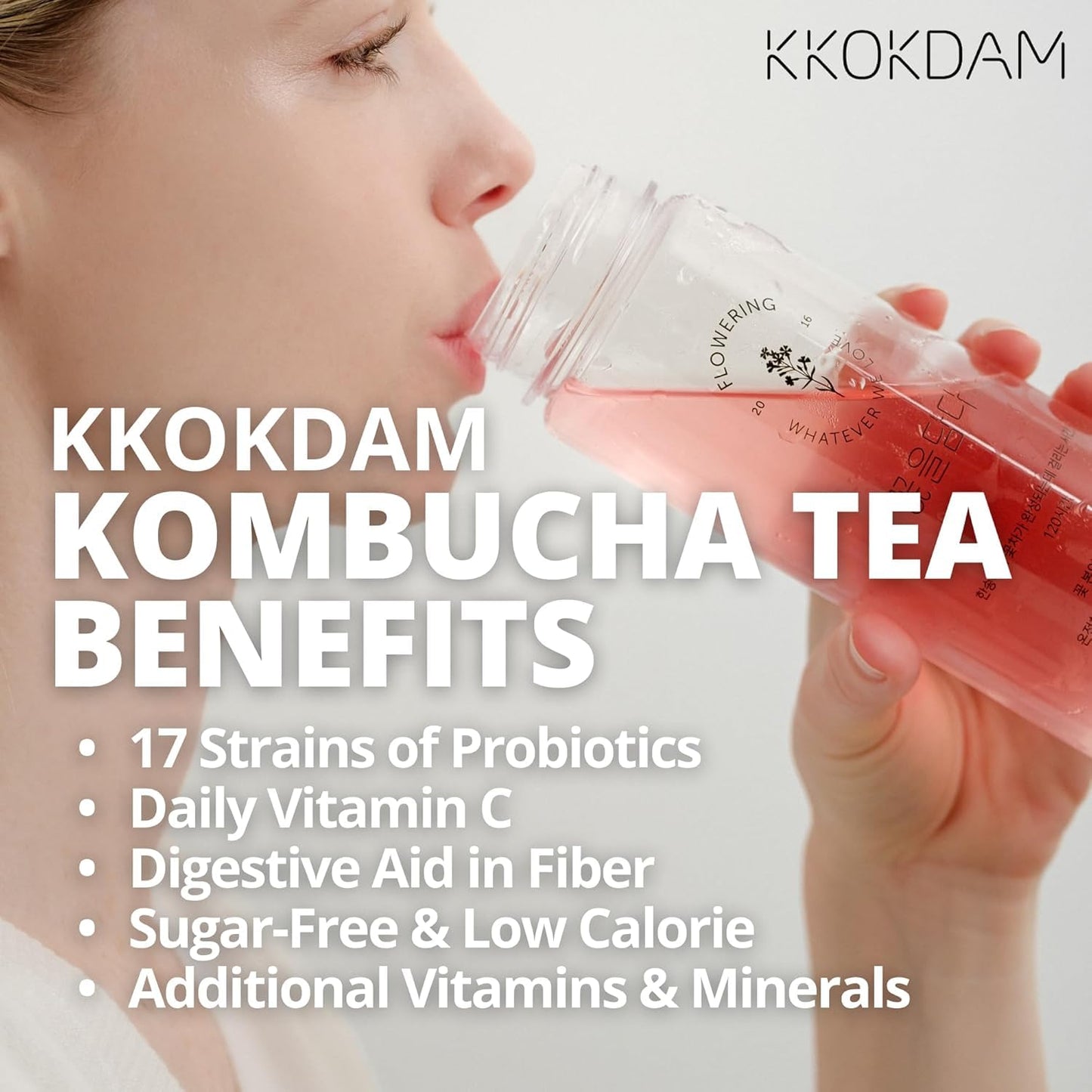 Kkokdam Kombucha Tea 15 Packs - Orange & Marigold Korean Tea - Kombucha Drinks Probiotic Support, Low Calorie, Sugar Free Kombuc