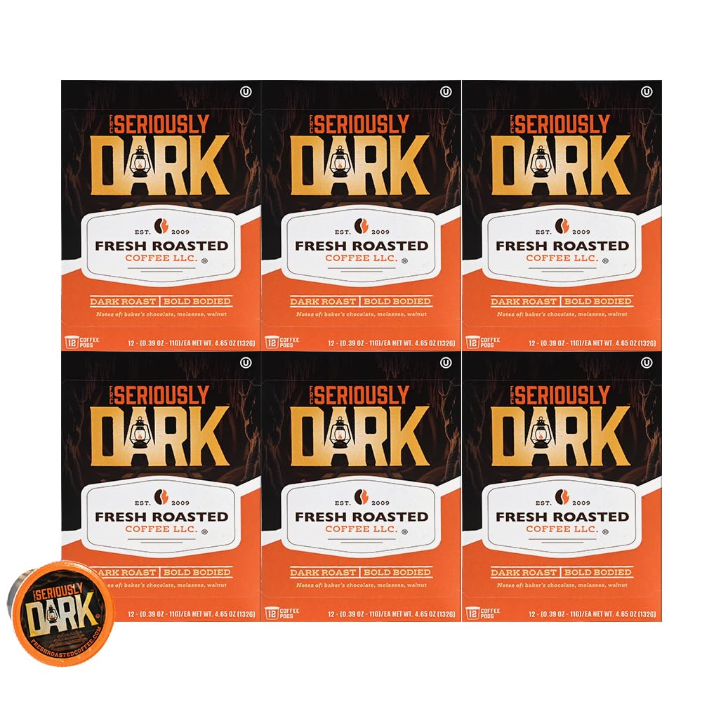 Fresh Roasted Coffee Dark Roast Pods, Artisan Blend, 72 Count for K Cup Brewers
