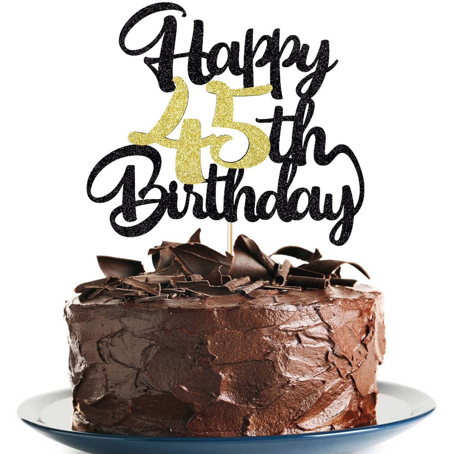 Klionjor 45Th Happy Birthday Cake Topper Happy Birthday Cake Decoration 45Th Birthday Party Decoration Gift Plugin (45)