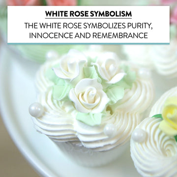Global Sugar Art Edible Rose Sugar Cake Flowers, White Unwired, Very Small, 18 Count By Chef Alan Tetreault