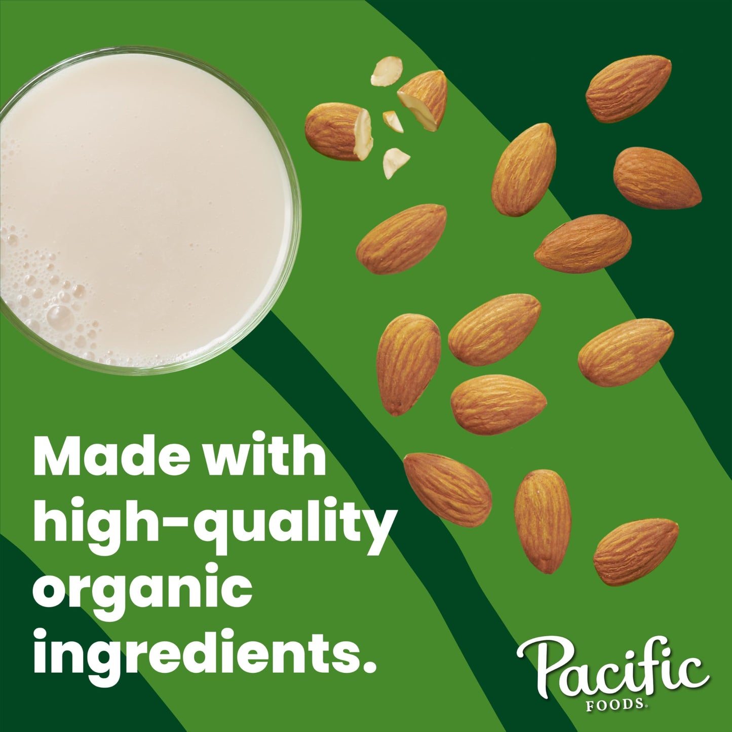 Pacific Foods Original Organic Almond Milk, Plant Based Milk, 32 oz Carton (12 Pack)