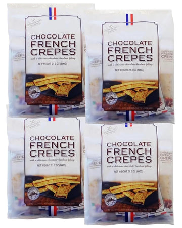 Chocolate French Crepes with Delicious Chocolate-Hazelnut Filling 21.2oz 600g (4 Pack)