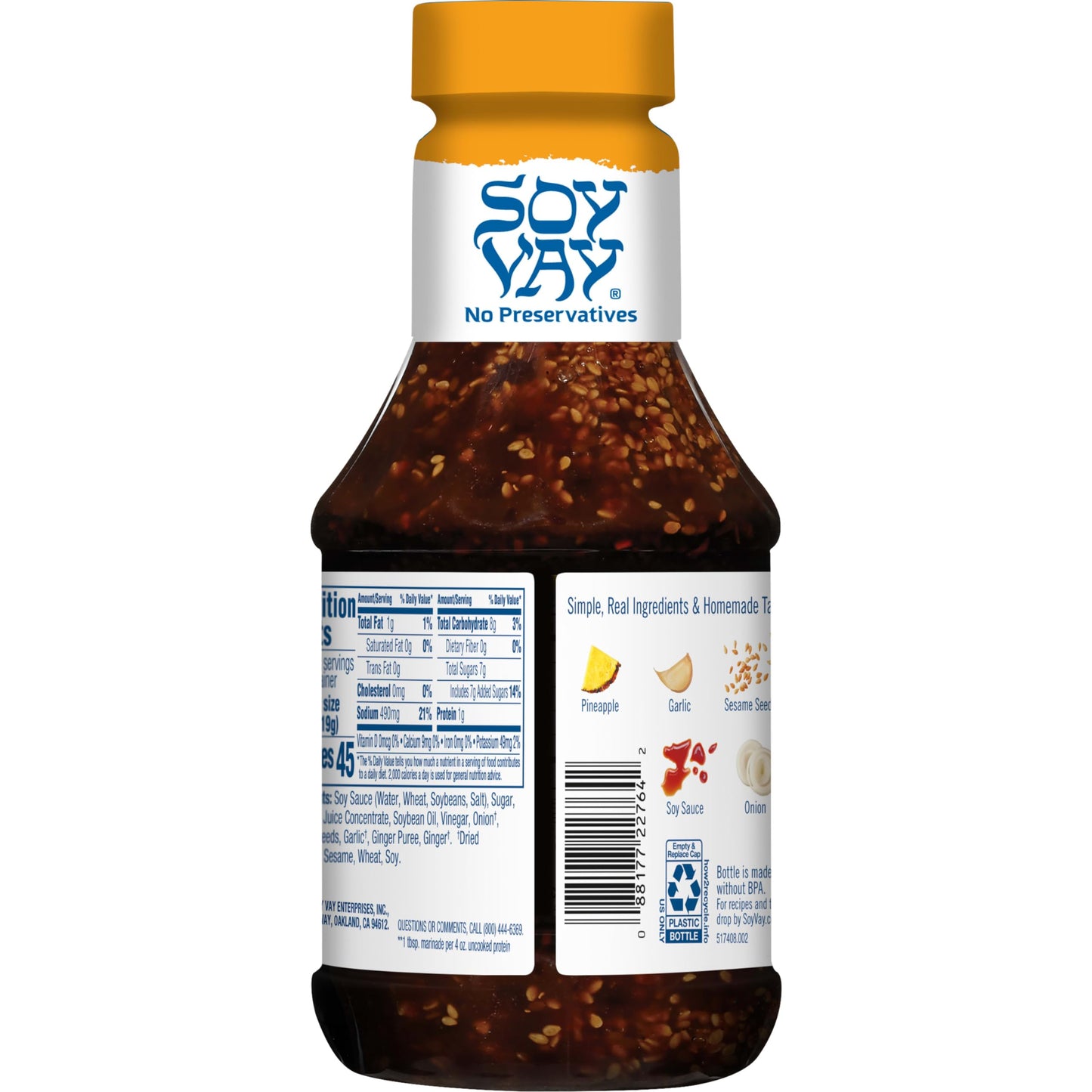 Soy Vay Island Teriyaki Marinade, 20-Ounce Bottles (Pack of 6)