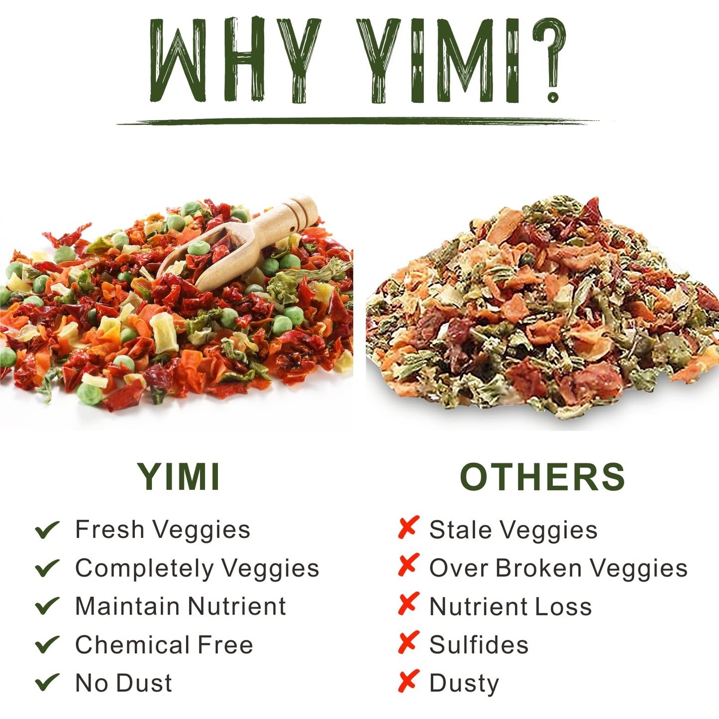 Yimi Freeze Dried Dehydrated Vegetables for Ramen Soup Mix, 1.1 lb Natural Veggie Flakes