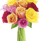KaBloom Flowers - Mother's Day Collection - PREMIUM 12 Assorted Roses with Greens Without Vase - Gift for Birthday, Anniversary,