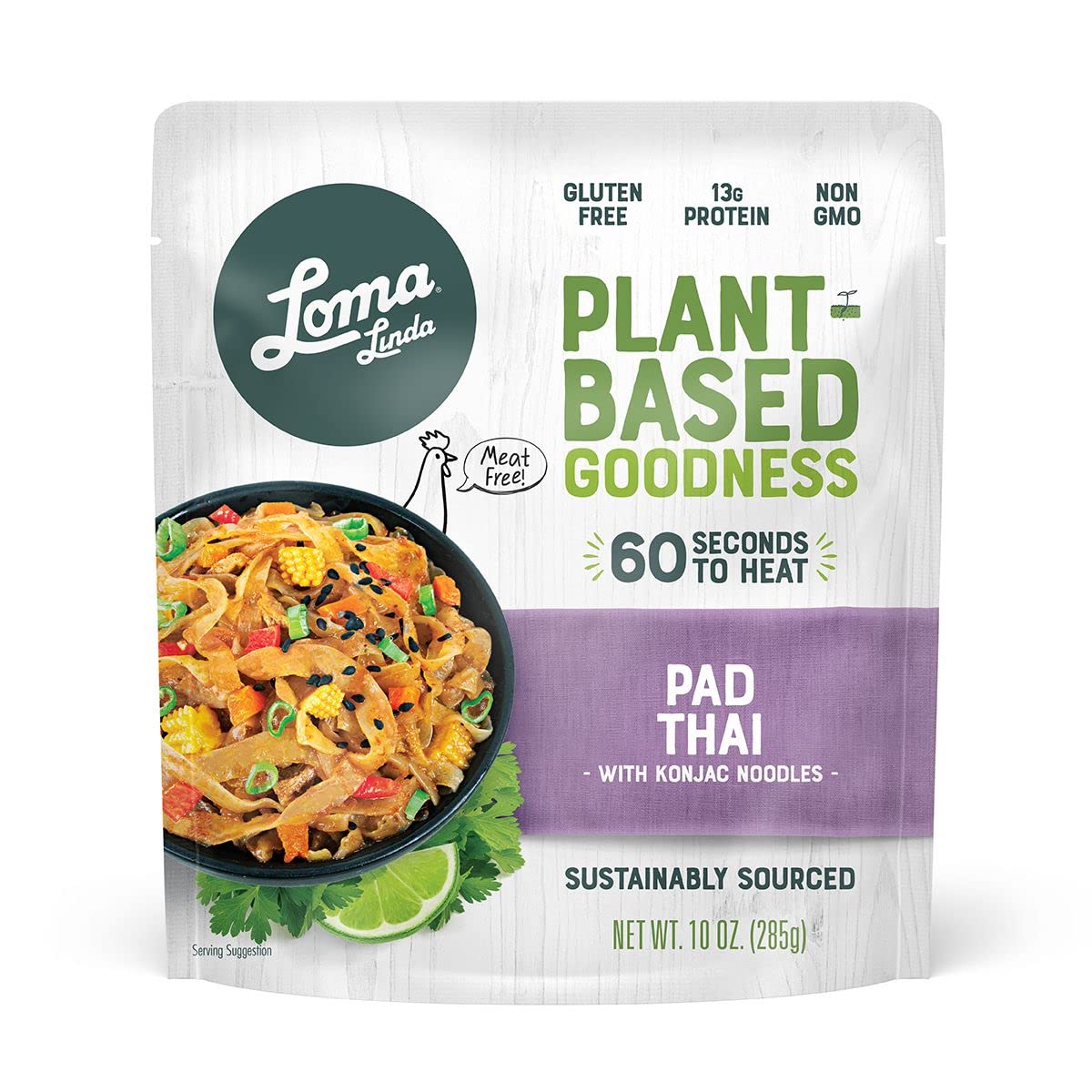 Loma Linda - Plant-Based Complete Meal Solution Packets (Pad Thai With Konjac Noodles (10 Oz.), 6 Pack)