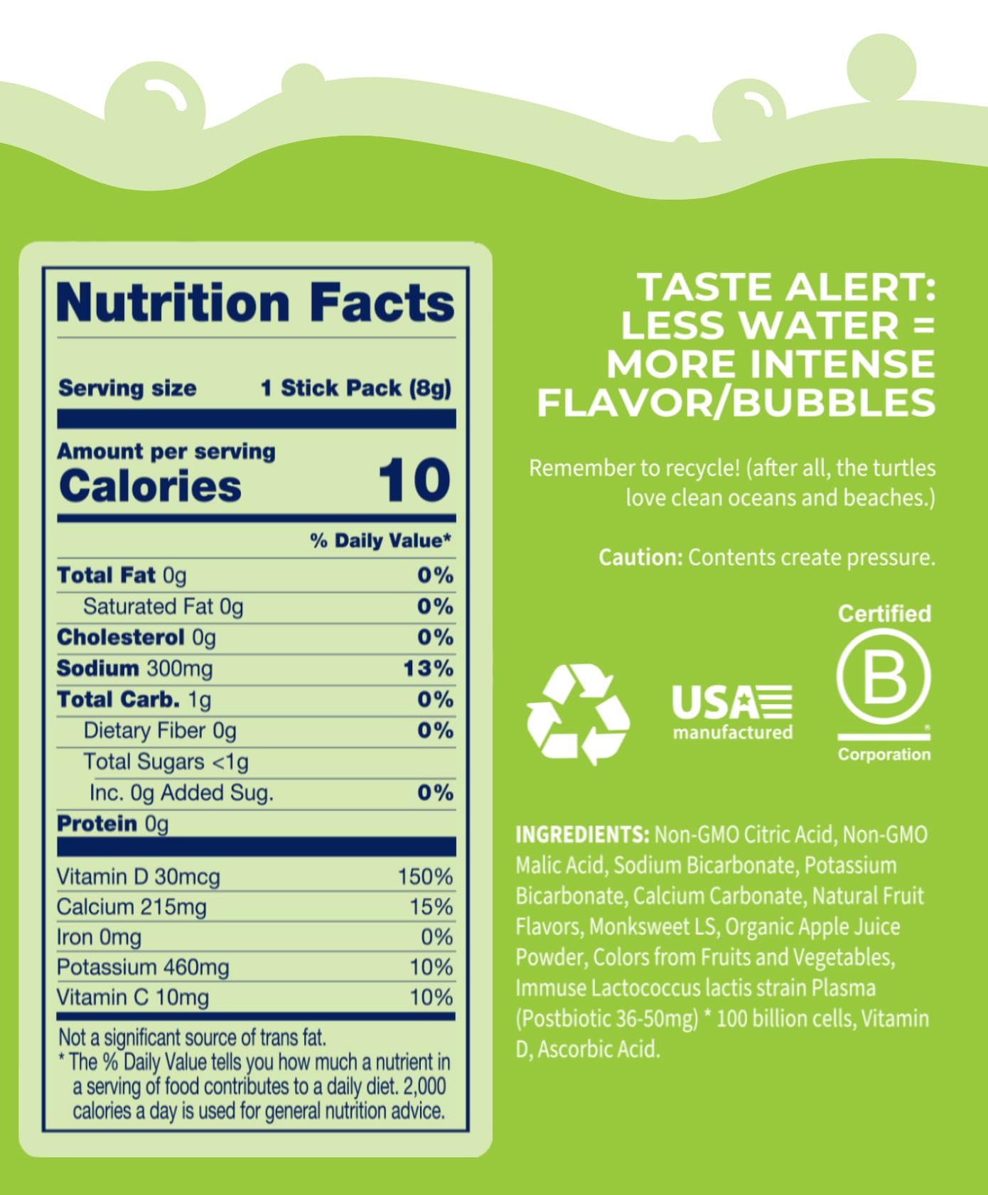 Bobelo Self Carbonating Hydration Packets, Low Calorie Drink Mix, Electrolytes Powder, Keto Friendly, Sugar Free, Orchard Breeze