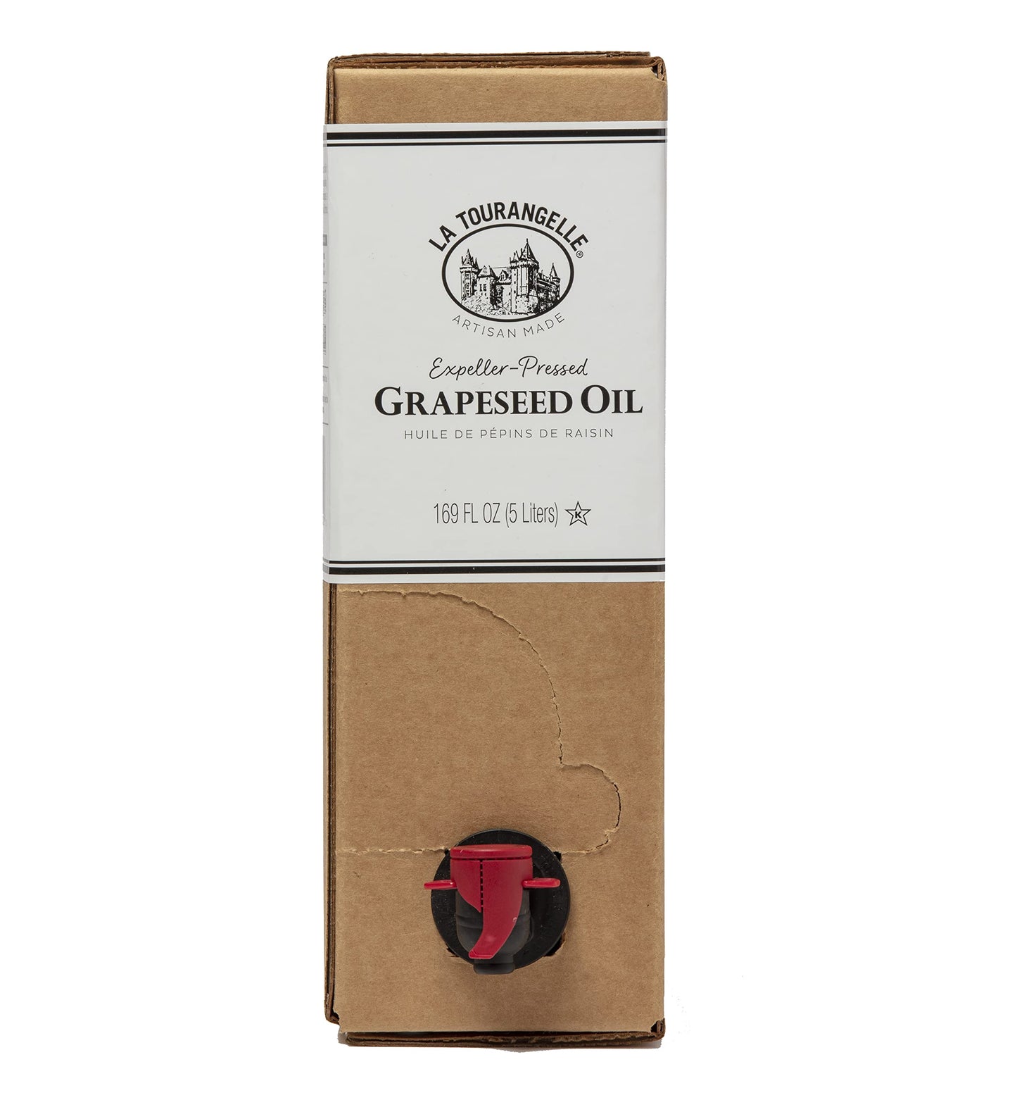 La Tourangelle, Expeller-Pressed Grapeseed Oil, High Heat Neutral Cooking Oil, Cast Iron Seasoning, Also Great for Skin, Hair, a