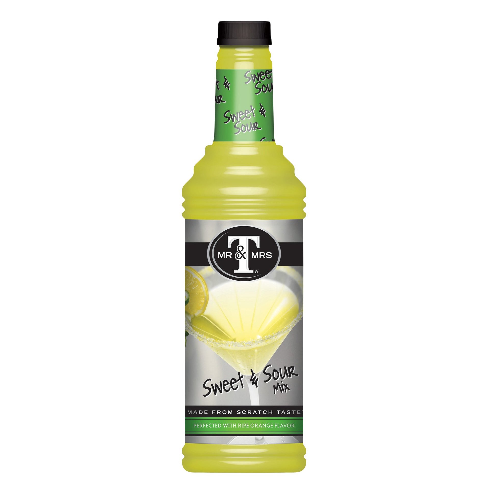 Mr & Mrs T Sweet & Sour Mix, 1 Liter Bottle, Lime, Model 61-418, 202.8 Fl Oz