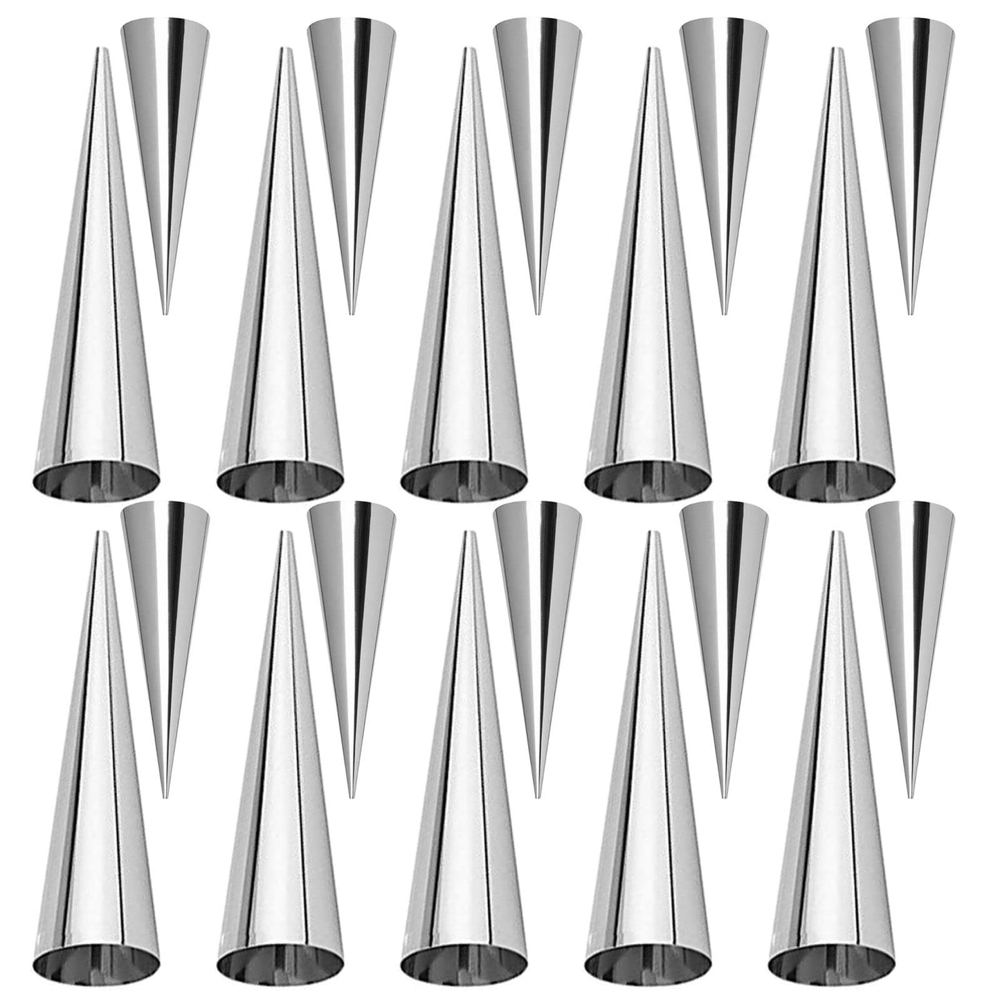 Fantasyday Non-Stick Cream Cannoli Tubes, 20 Pcs Stainless Steel Baking Cones Pastry Roll Horn Croissant Mold Cannoli Shells - Pastry Baking Set For Christmas Cake Anniversary Party