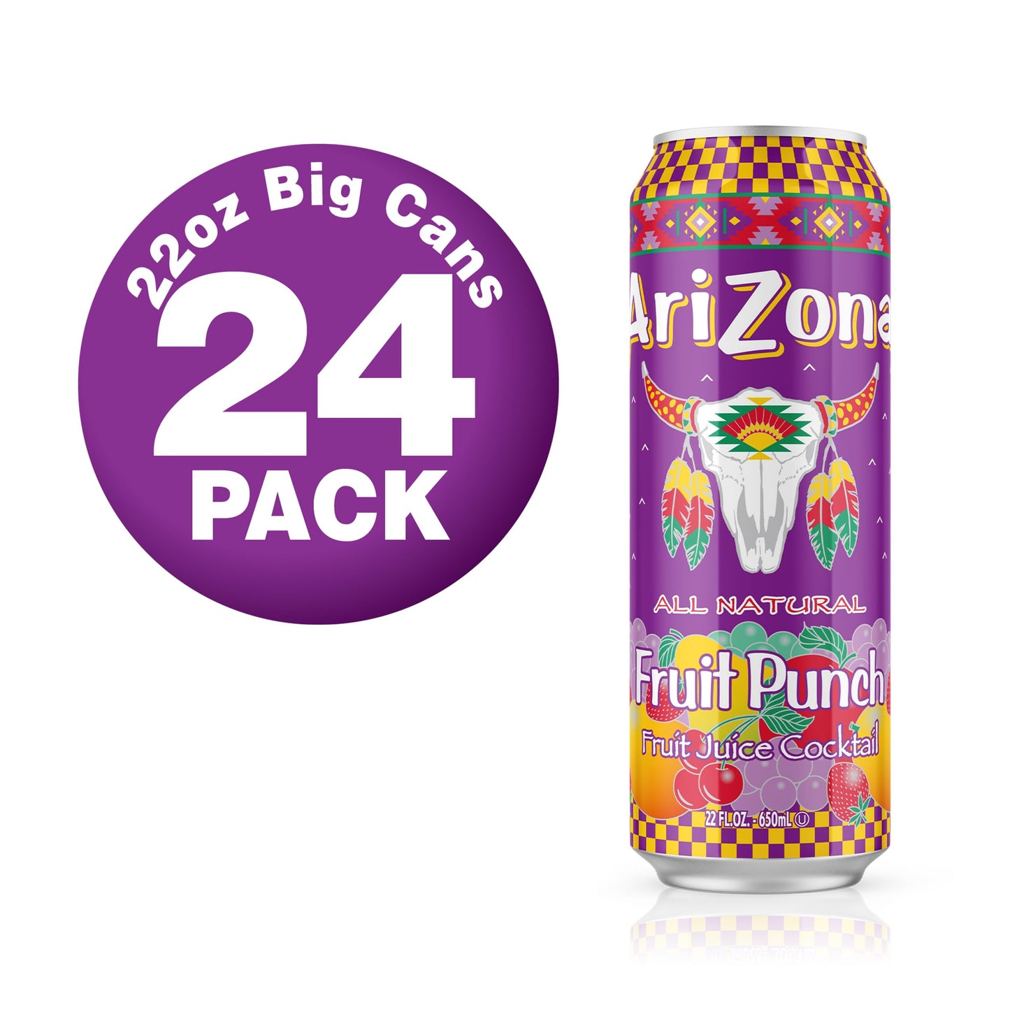 AriZona Fruit Punch - Big Can, 22 Fl Oz (Pack of 24)