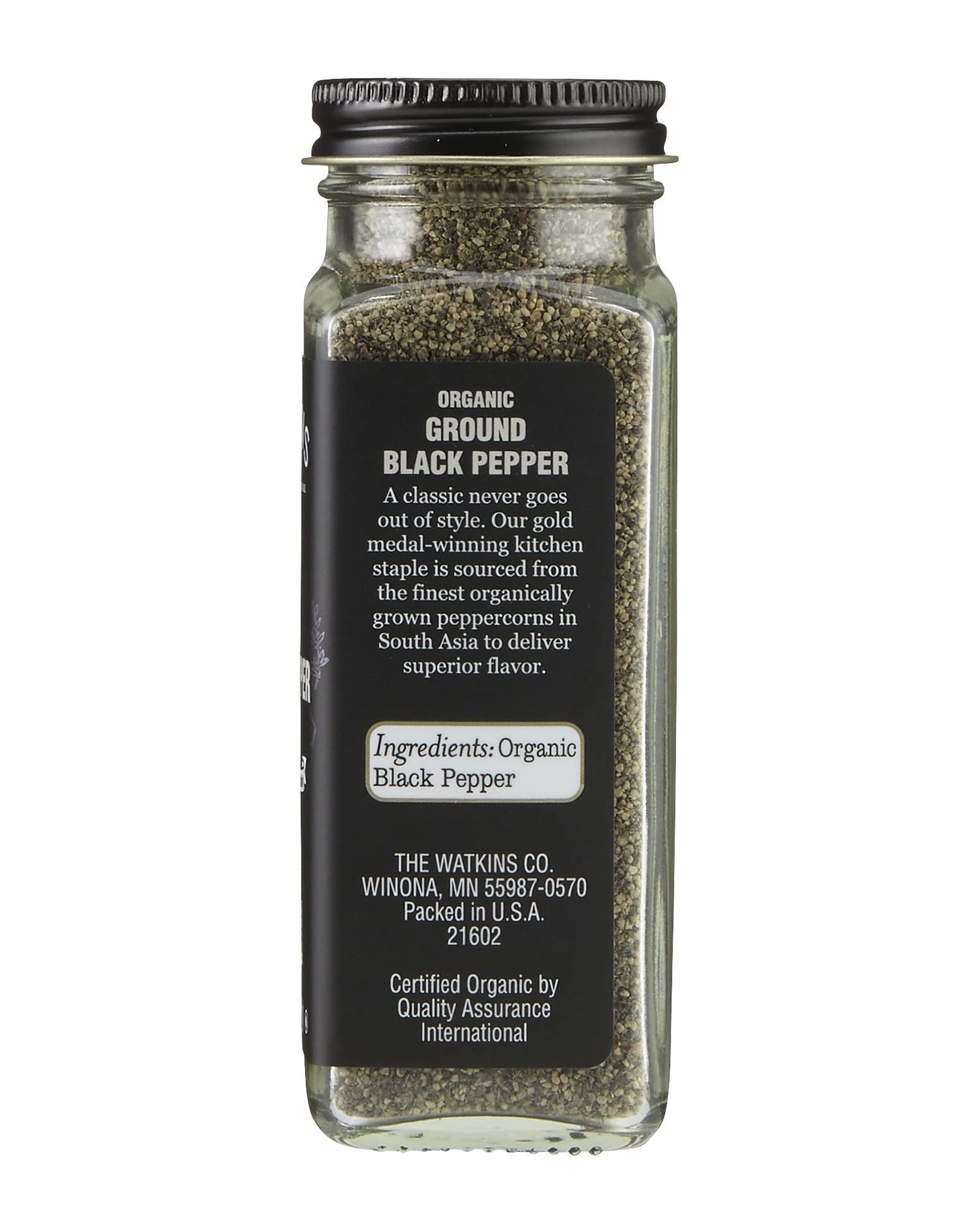 Watkins Gourmet Organic Spice Jar, Ground Black Pepper, 2.8 Ounce (Pack Of 3)
