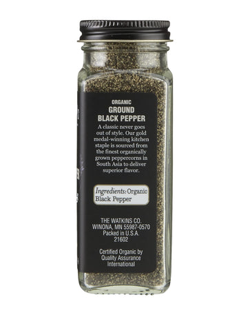 Watkins Gourmet Organic Spice Jar, Ground Black Pepper, 2.8 Ounce (Pack Of 3)