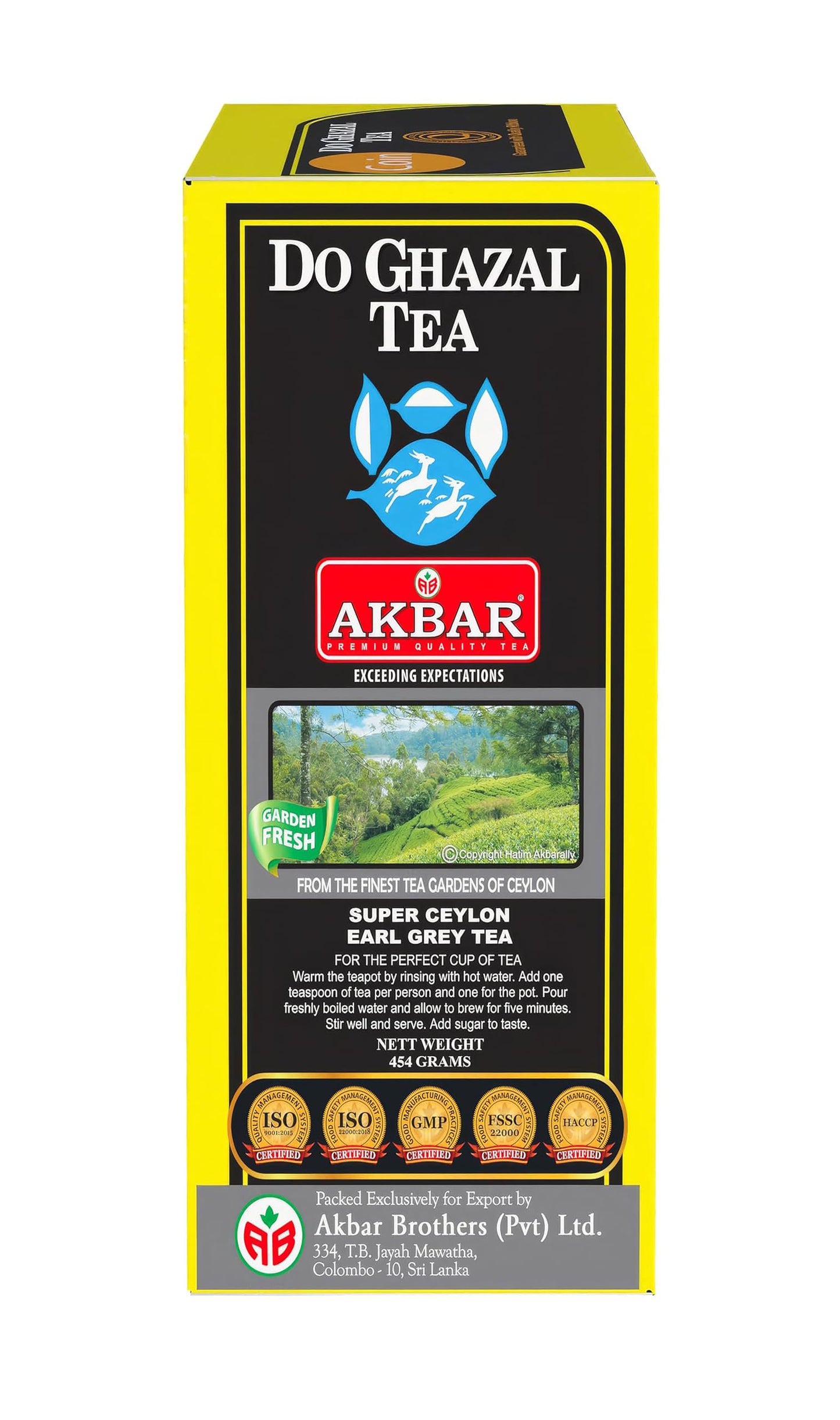 Do Ghazal Earl Grey Tea Loose Leaf - Pure Ceylon Black Tea with Bergamot Oil - 16oz (454g) - Bold & Aromatic Flavor