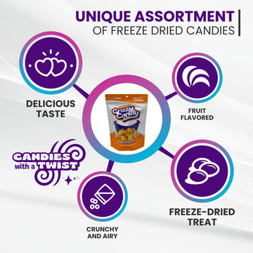 Andersen'S Crazy Candy Freeze Dried Candy - Freeze Dried Peach Puffs, 2.4 Ounces