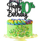 LHCING Video Game Birthday Cake Topper - Paper Decoration for Boys 10th Birthday Party - Game On Level Up Theme
