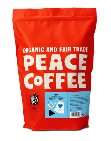 Peace Coffee Yeti Cold Brew Blend | 5 lb Medium Roast Whole Bean| Organic Fair Trade | Smooth, Rich Flavor | Shade Grown, Fresh 