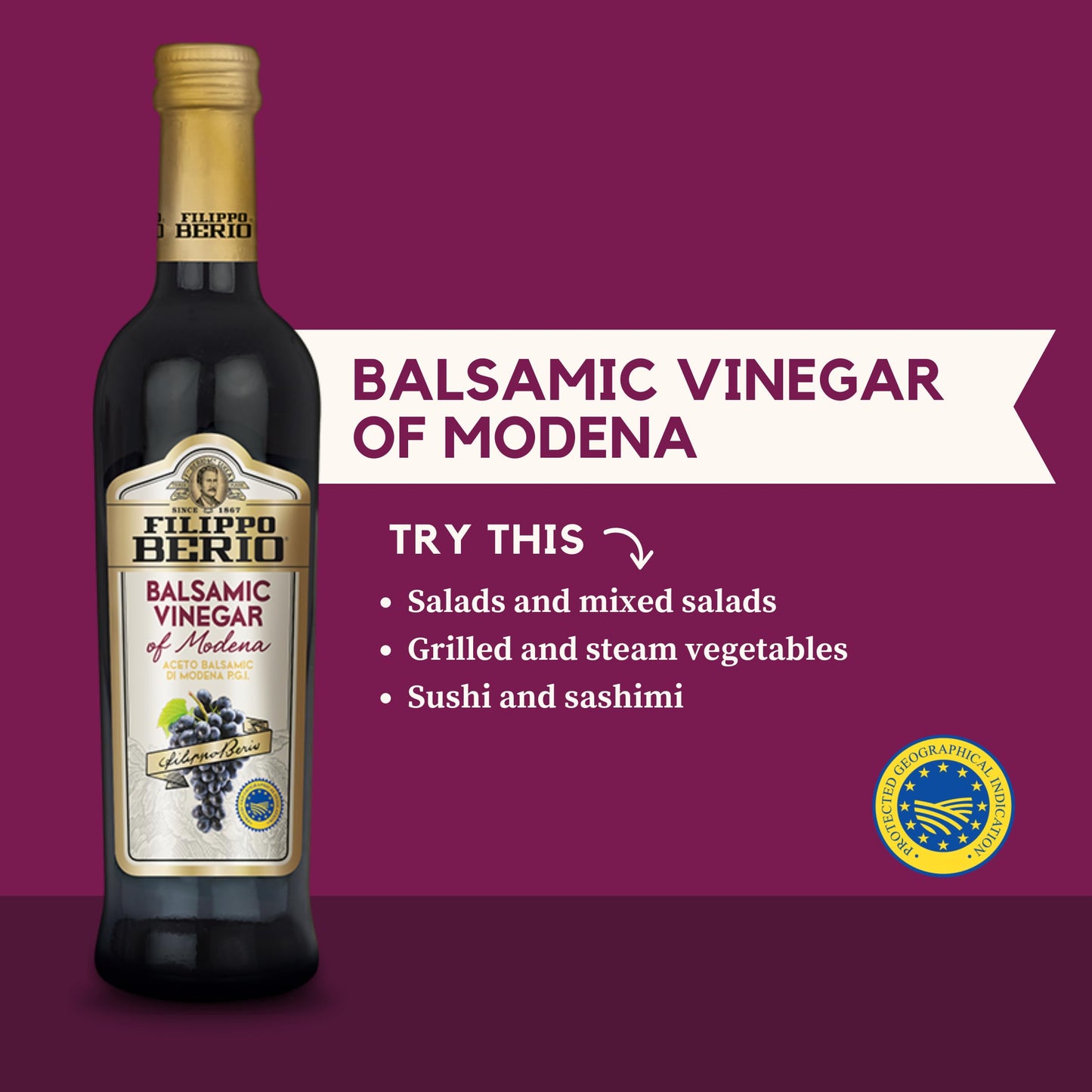 Filippo Berio Balsamic Vinegar Of Modena 16.9 Fl Oz Glass Bottle