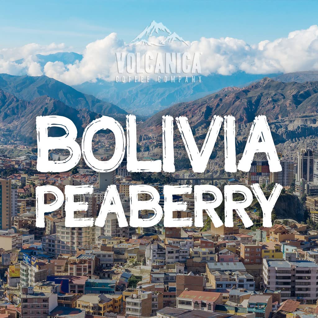 Volcanica Coffee Bolivia Peaberry Coffee, Ground, Fresh Roasted, 16 oz, Brown