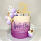 Purple Balls Cake Topper Boho Grass Cake Topper Purple White Gold Pearl Balls Happy Birthday Cake Decorations For Wedding Baby S