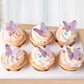 50Pcs Edible Purple Butterfly Cupcake Toppers Edible Wafer Paper Butterfly Decorations For Women Girls' Happy Birthday Cake Topp