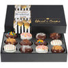 Birthday Gift Basket - Happy Birthday Cookies - Dark Chocolate Covered Cookies - Chocolate Gift Box
