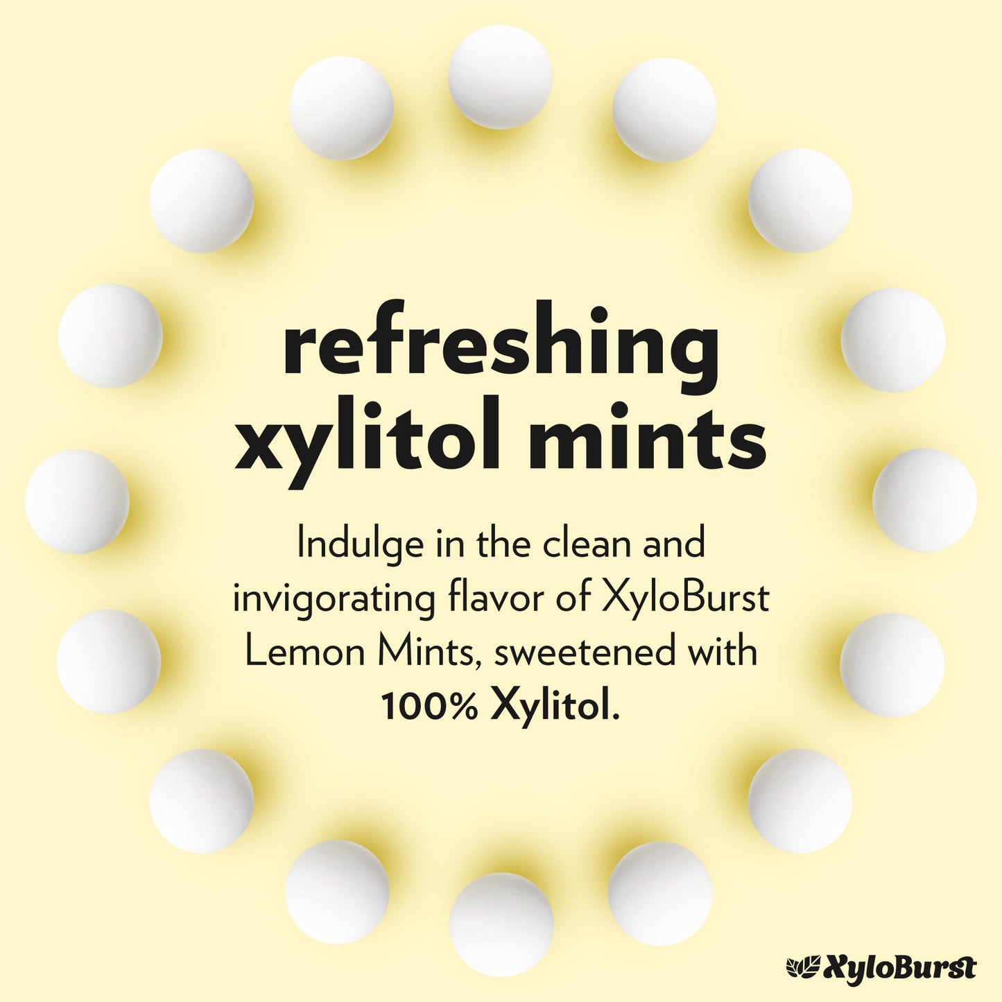 Xyloburst - Xylitol Mints | Sugar Free Breath Mints For Oral Health | Gluten Free, Vegan, Keto Friendly | Aspartame Free | Lemon