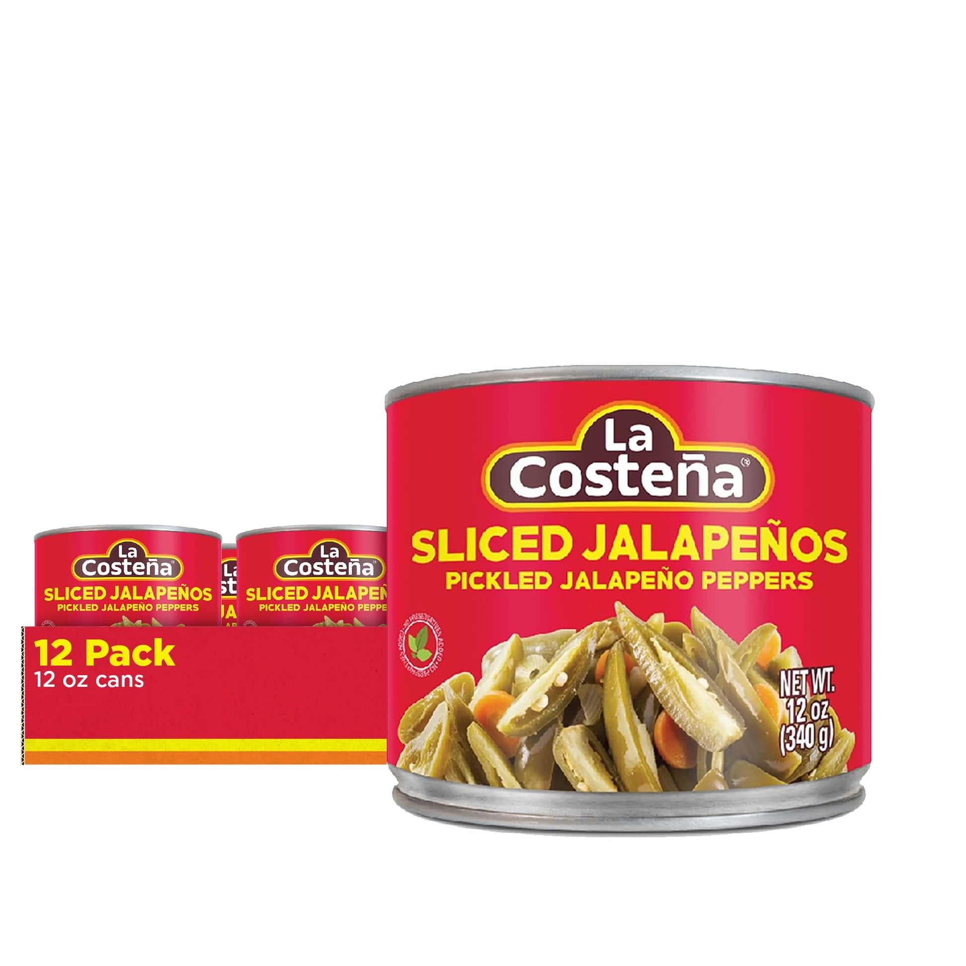 La Costea Sliced Jalapeo Peppers | Pickled Green Hot Jalapeos | 12 Ounce Can (Pack Of 12)