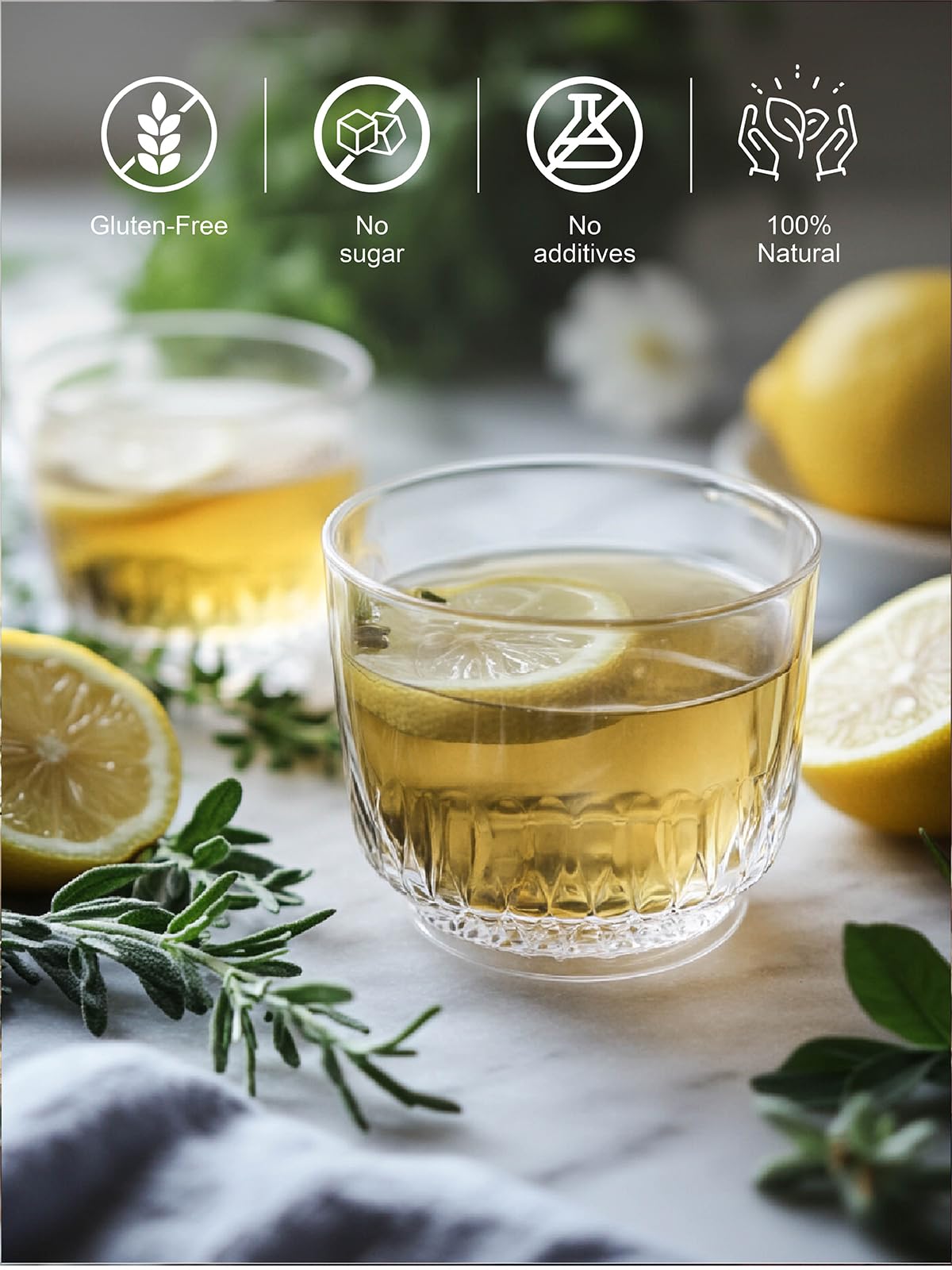 TeeLux Lemon Ginger Herbal Tea, Caffeine Free, 100 Tea Bags, Refreshing Flavor