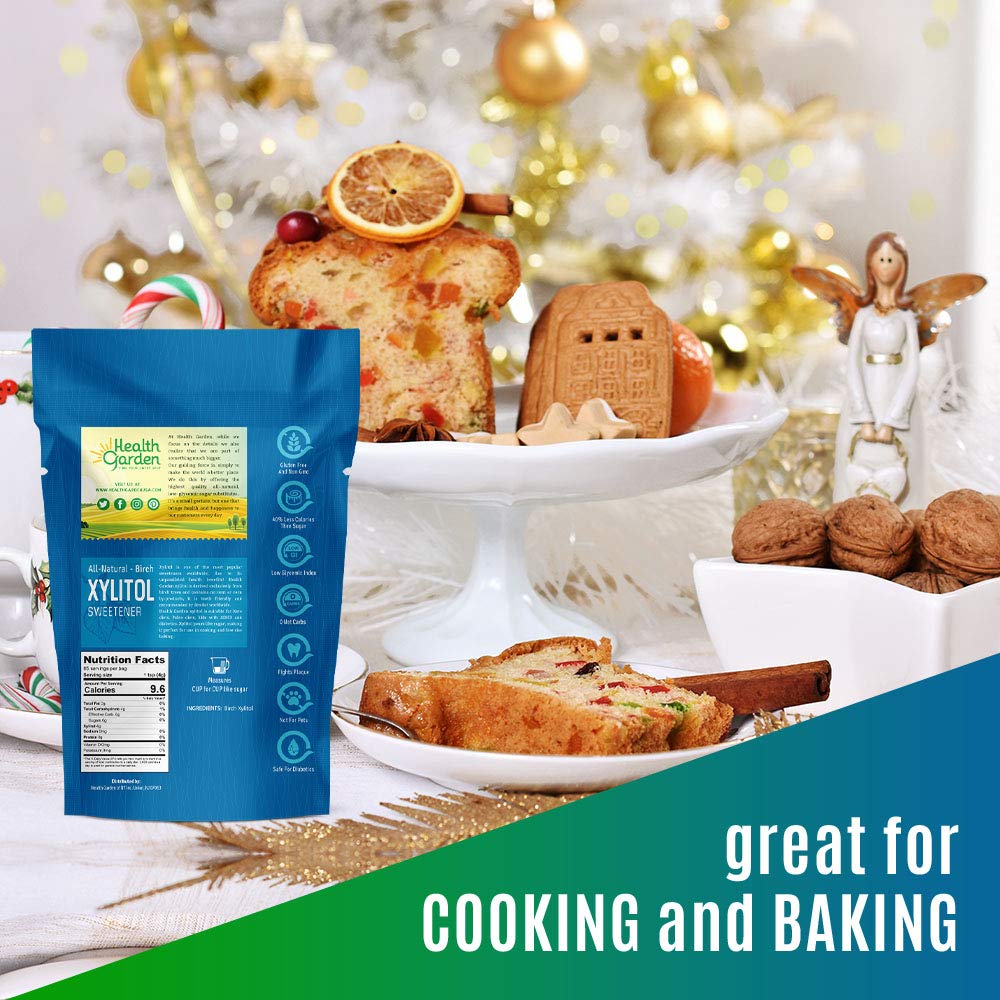 Health Garden Birch Xylitol Sweetener - 15 Oz Resealable Bag - Pure Birch Xylitol - Non Gmo, Kosher, And Made In The U.S.A. - Ideal Powdered Sugar Substitute - Non-Gmo Sugar Alternative