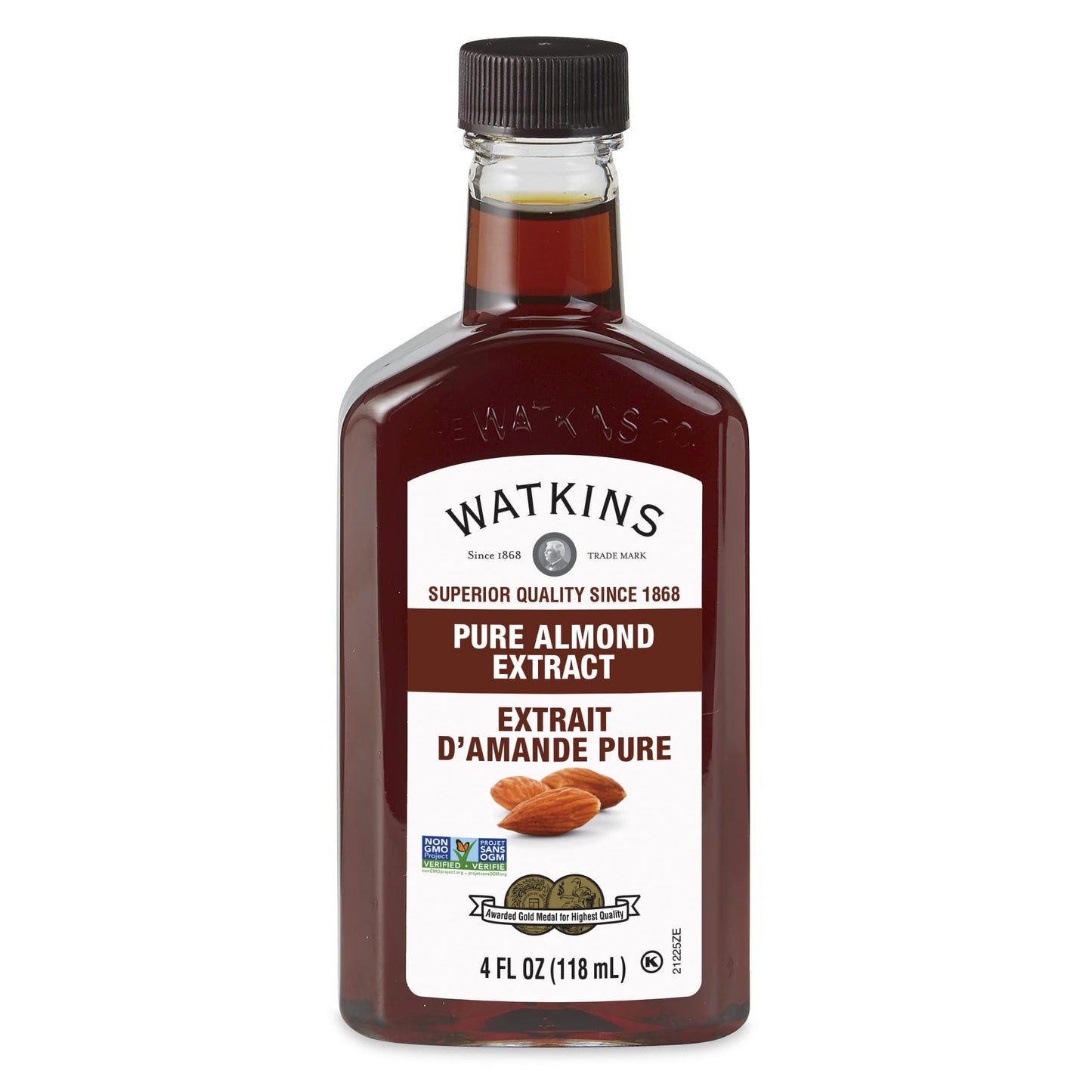 Watkins Pure Almond Extract, Non-GMO, Kosher, 4 oz Bottle, 1-Pack