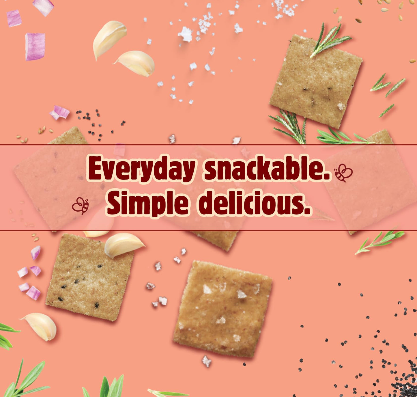 Better with Buckwheat Rosemary & Herbs Gluten-Free Crackers - Healthy Snack Crackers, Grain-Free, Non-GMO, Sugar-Free - 1 Pack
