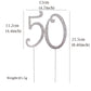 Honbay 50th Birthday Cake Topper, Sparkly Silver Alloy with Rhinestones, 4.7x4.4 inches, Model 67923290