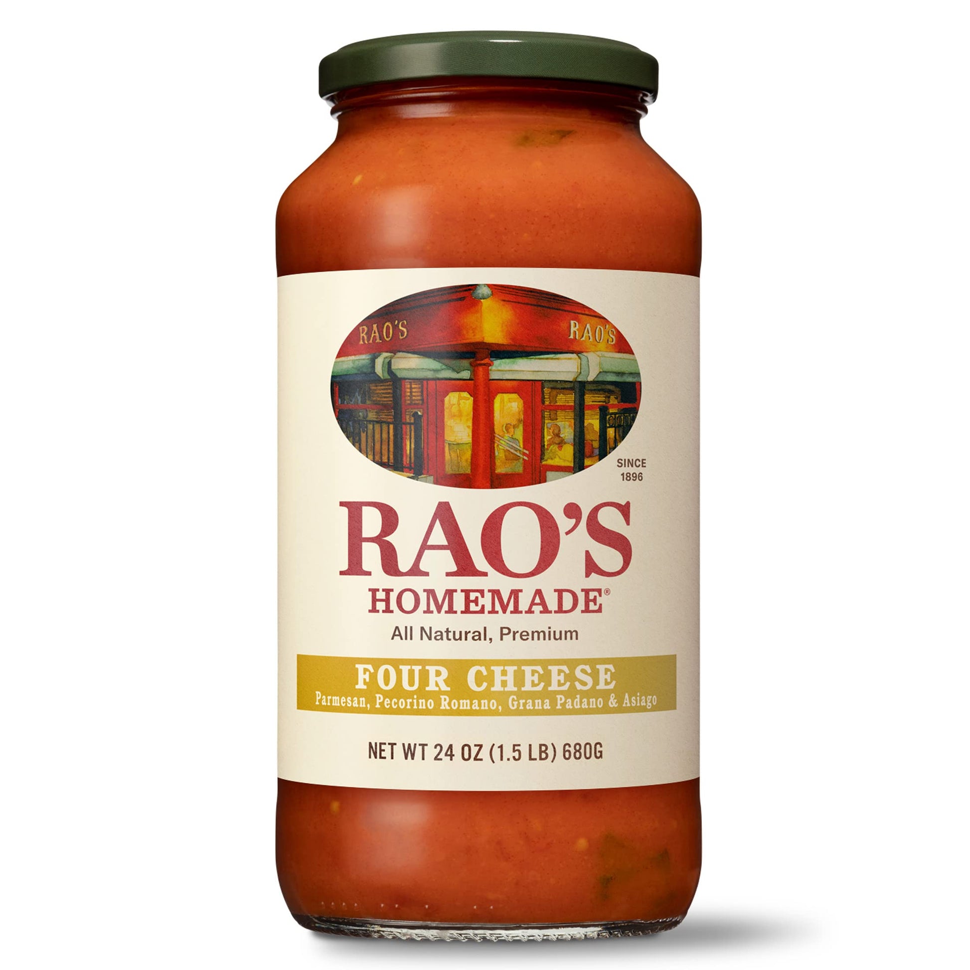 Raos Homemade Four Cheese Pasta Sauce, Tomato Sauce, Keto Friendly, 24 oz, All Purpose, Premium Quality Tomatoes from Italy