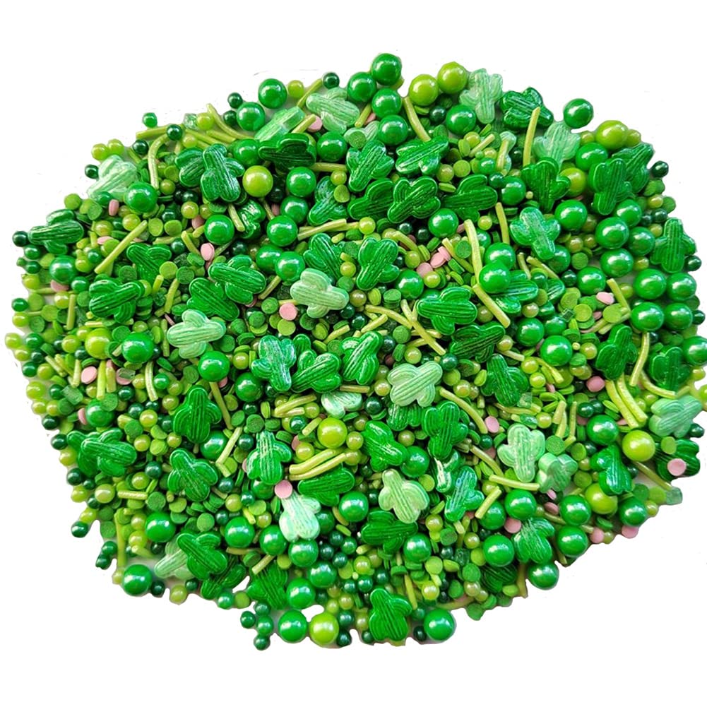 Homankit Cactus Sprinkles Green Edible Cookie Decorations Baking Cake Cupcake Topper Decoration 3.35 Ounce