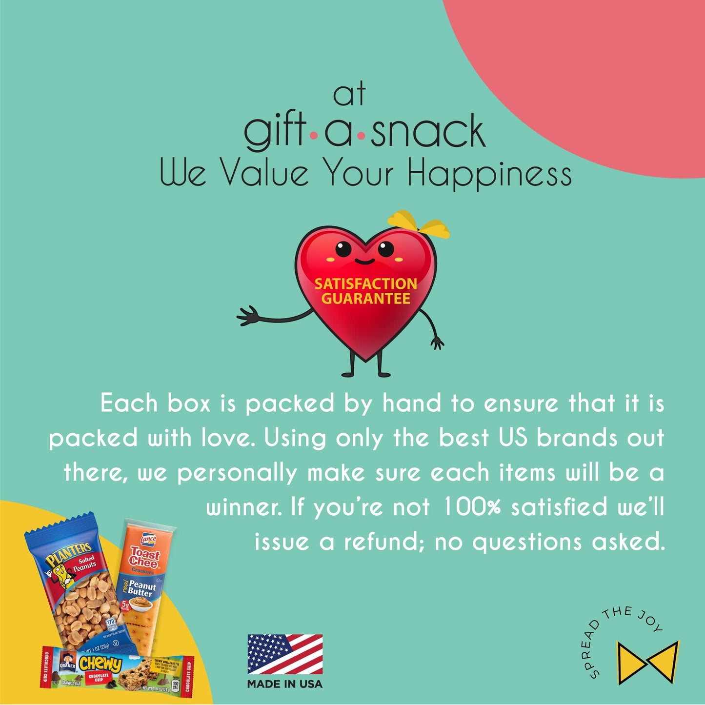 Gift A Snack - Holiday  Christmas Stocking Stuffer Healthy Snack Box Care Package + Greeting Card (40 Count) Birthday  Gift Basket  Nutritious Granola Breakfast Bars