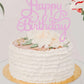 EONNCNT Happy Birthday Cake Topper - Pink Glitter Paper Decoration - Model MOUCCT-HB