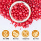Twisweet Red Pearl Sprinkles for Cake Decorating, Edible Sugar Pearls for Baking, Mix Size, Cake Topper Cupcake Cookie Ice Cream