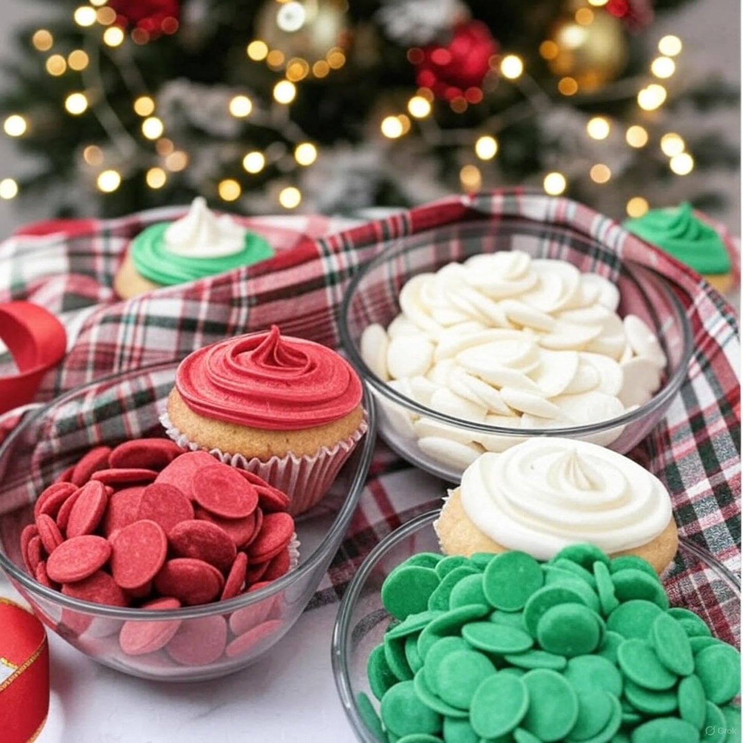 Christmas Candy Melts 3 LB Pack - Red  Green & White Confectionery Coating Wafers for Baking  Dipping & Decorating 3 Bags (1 LB Each) Easy Melt for Holiday   Cake Pops & Desserts