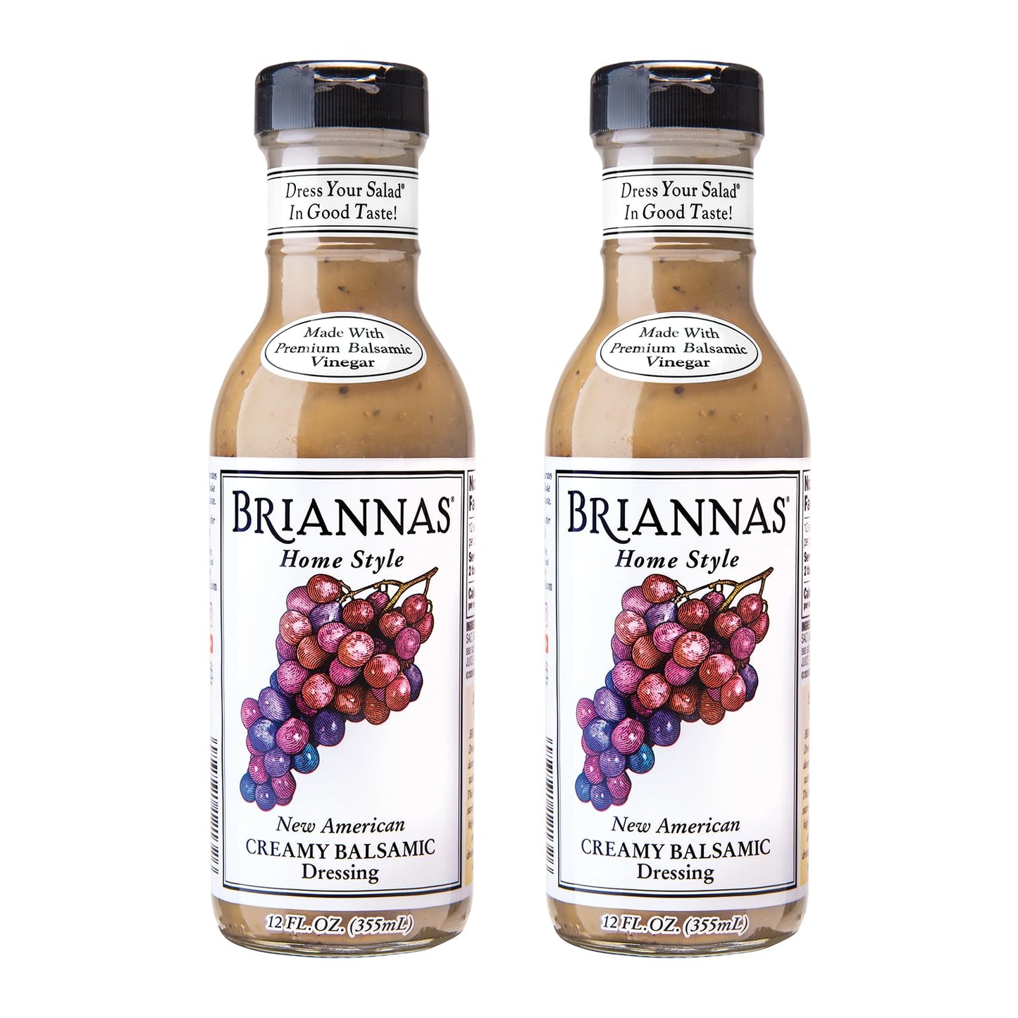 BRIANNAS - Home Style New American Creamy Balsamic Dressing - Fine Salad Dressing made with Premium Ingredients - Gluten Free Dr