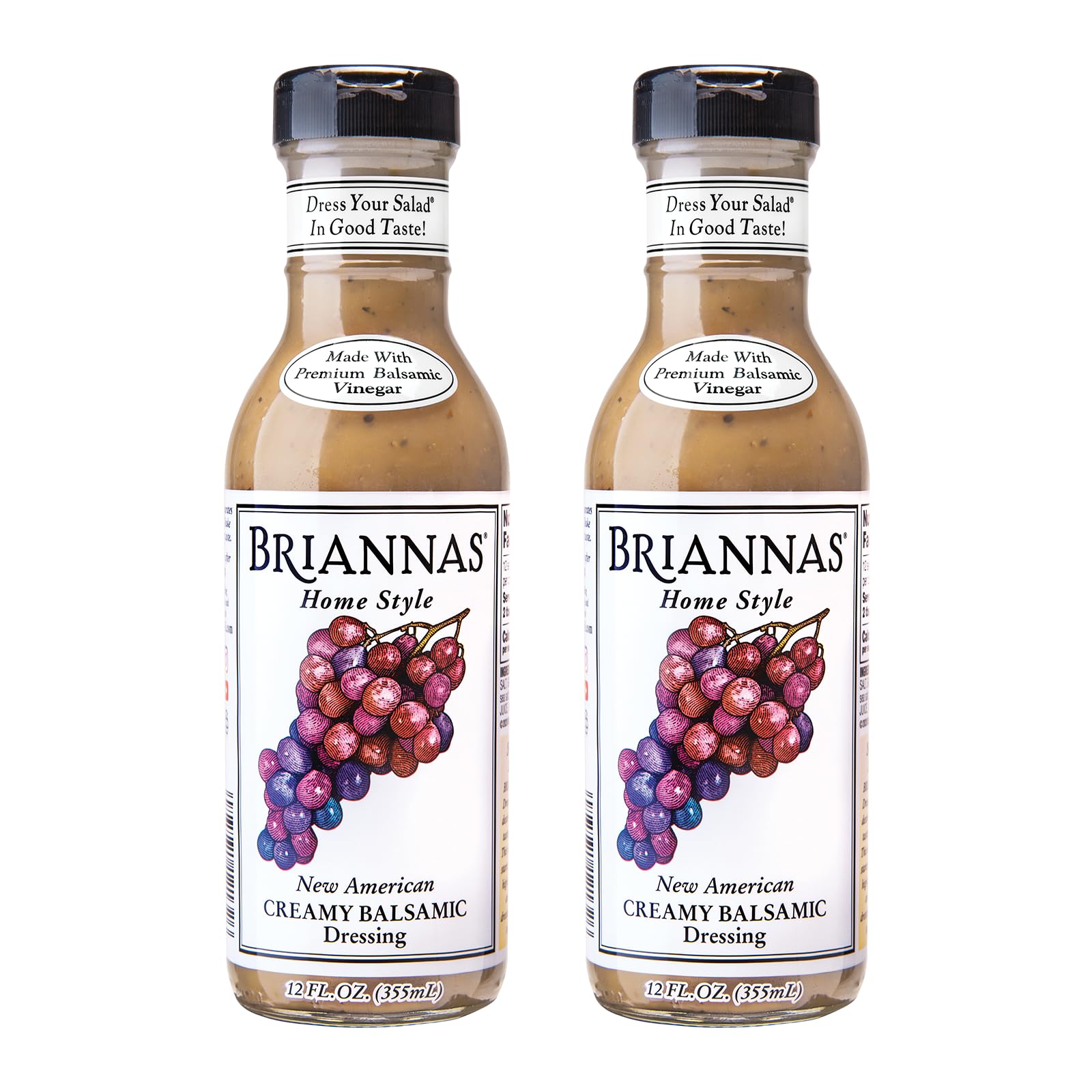 BRIANNAS - Home Style New American Creamy Balsamic Dressing - Fine Salad Dressing made with Premium Ingredients - Gluten Free Dr