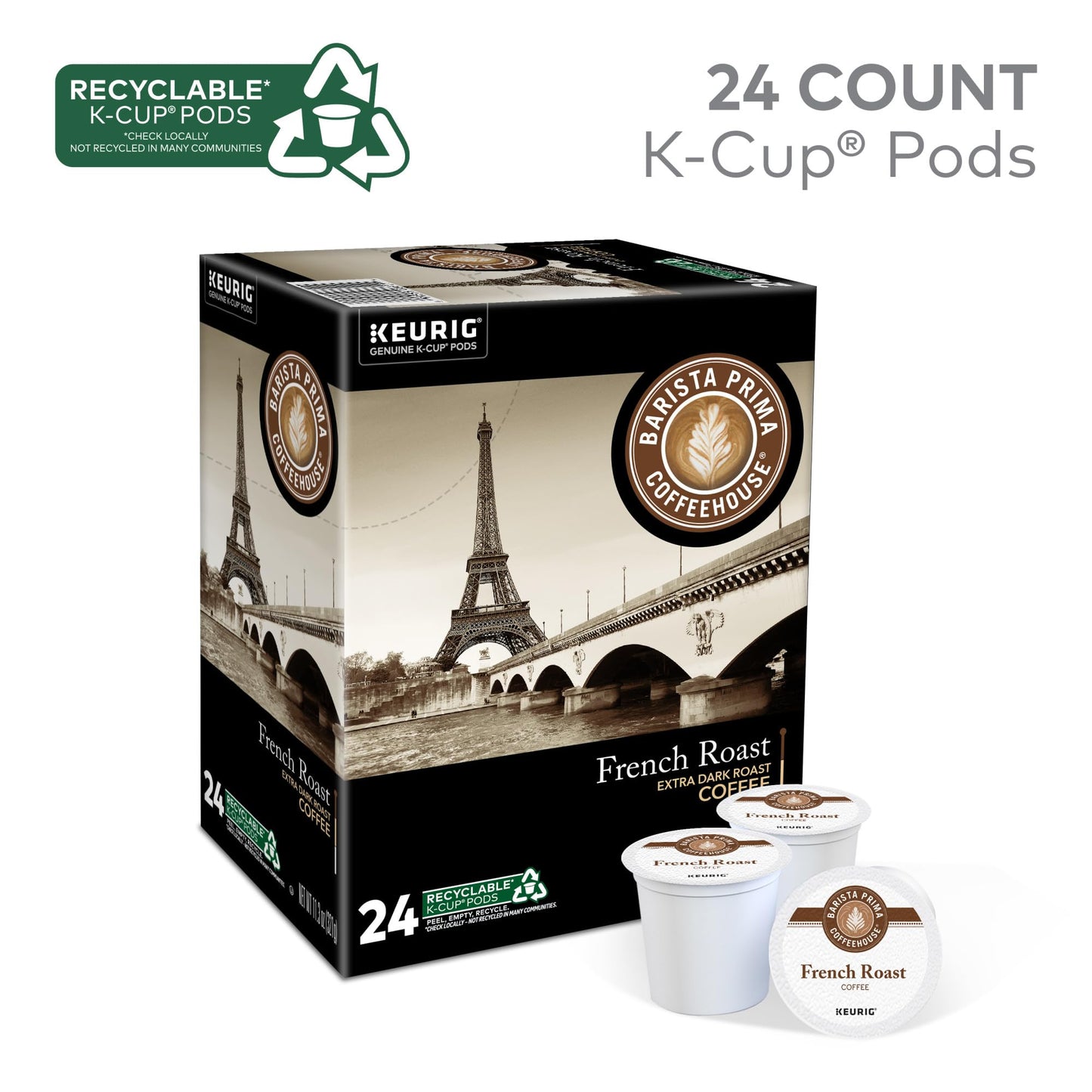Barista Prima Coffeehouse French Roast K-Cup Pods, 96 Count, Single Serve Coffee Pods