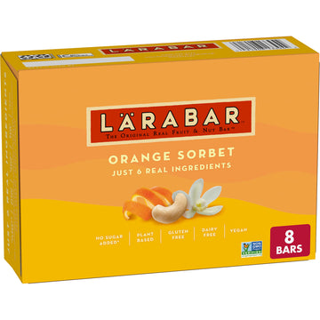 Larabar Orange Sorbet Bars, Gluten Free Vegan, 8 Ct