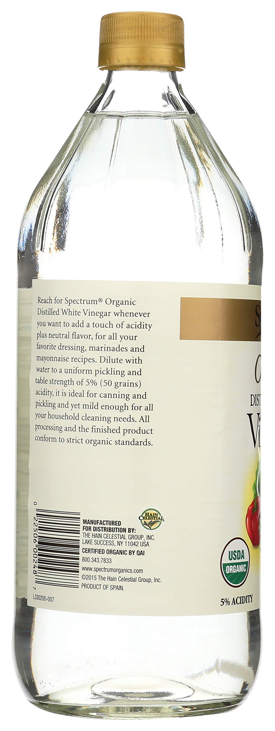 Spectspirit-inspired flavor Organic White Distilled Vinegar - 32 Fl Oz, 100% Natural, Versatile Cooking Ingredient