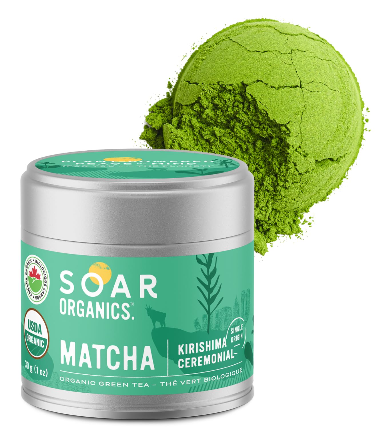 Soar Organics - Kirishima Ceremonial Grade Matcha Green Tea Powder - Authentic Japanese Origin - Single Origin (1 Ounce)
